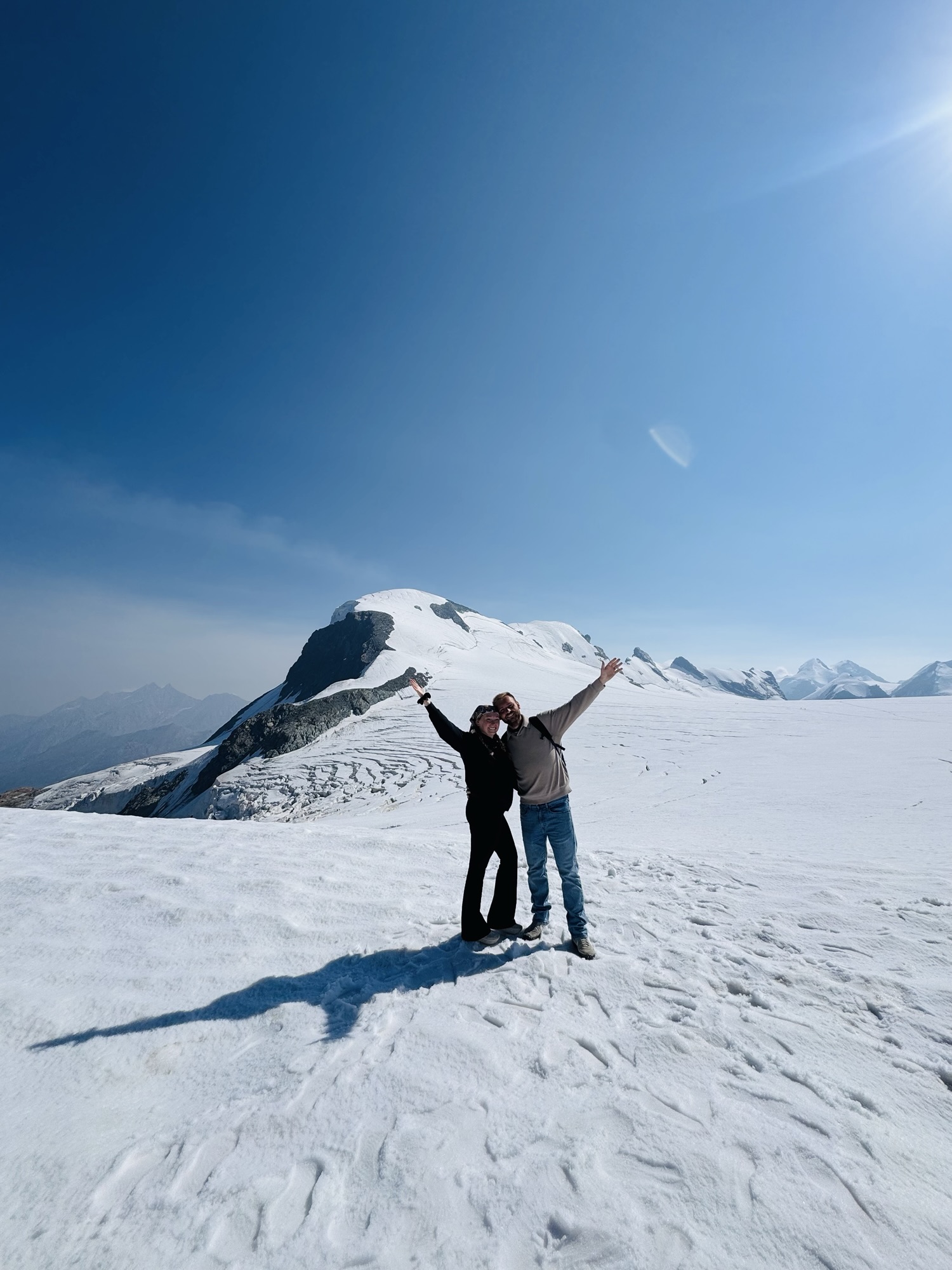 Couple in Glacier Paradise in Zermatt Switzerland