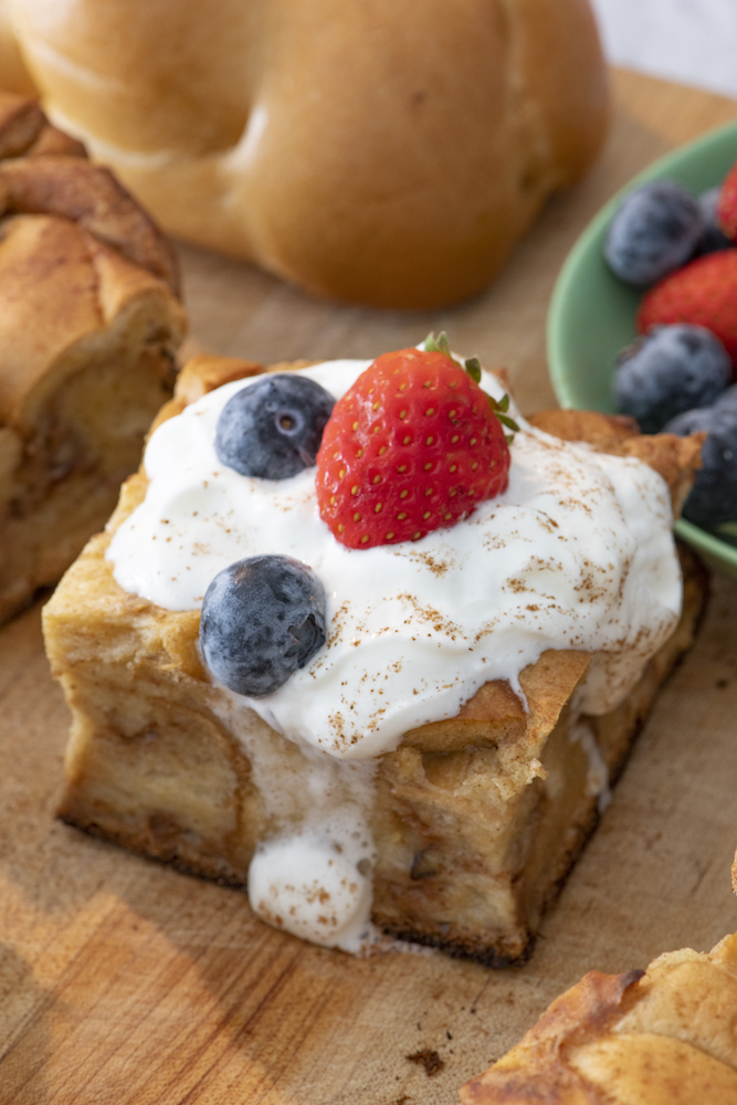 Challah bread pudding