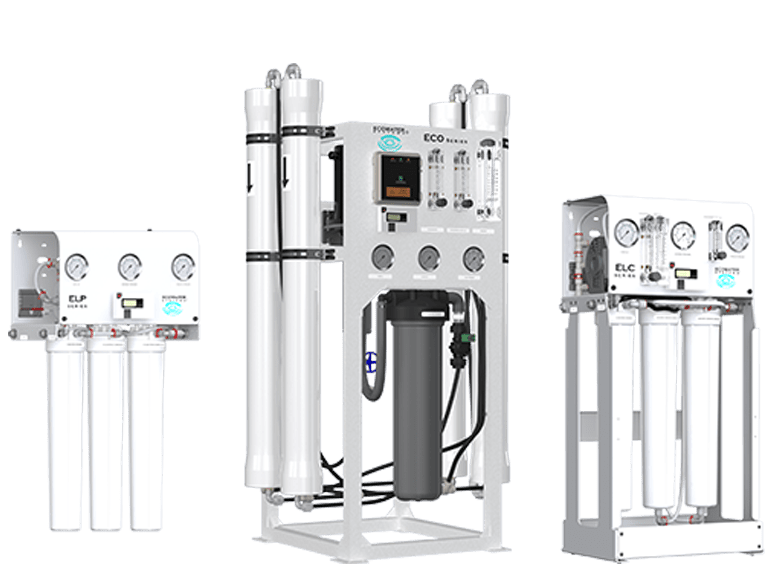 generated graphics of various commercial reverse osmosis units