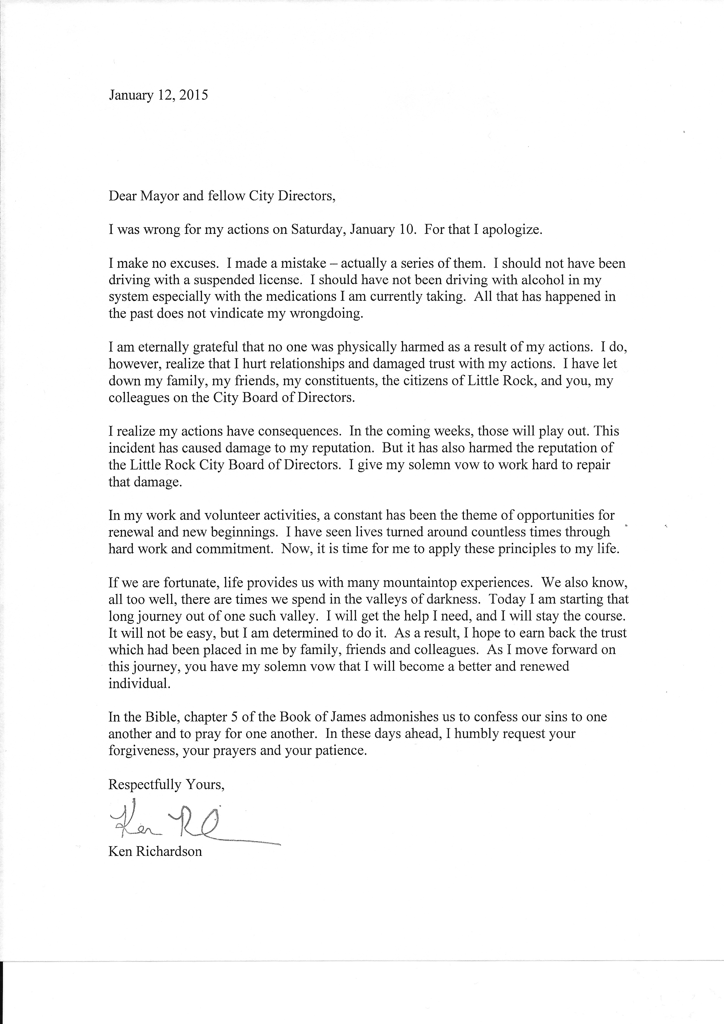 Wholehogsports City Director Ken Richardson Apology Letter
