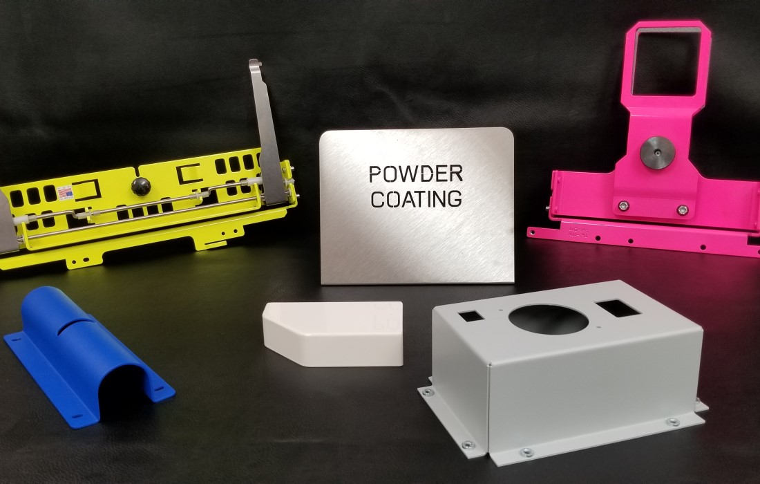 Powder coated metal fabrication samples