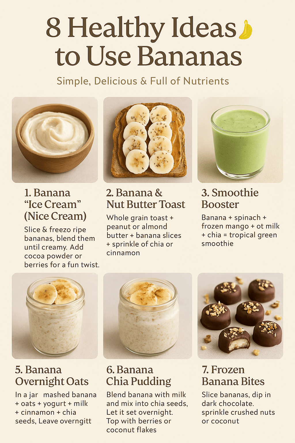 🍌 8 Healthy Ideas to Use Bananas