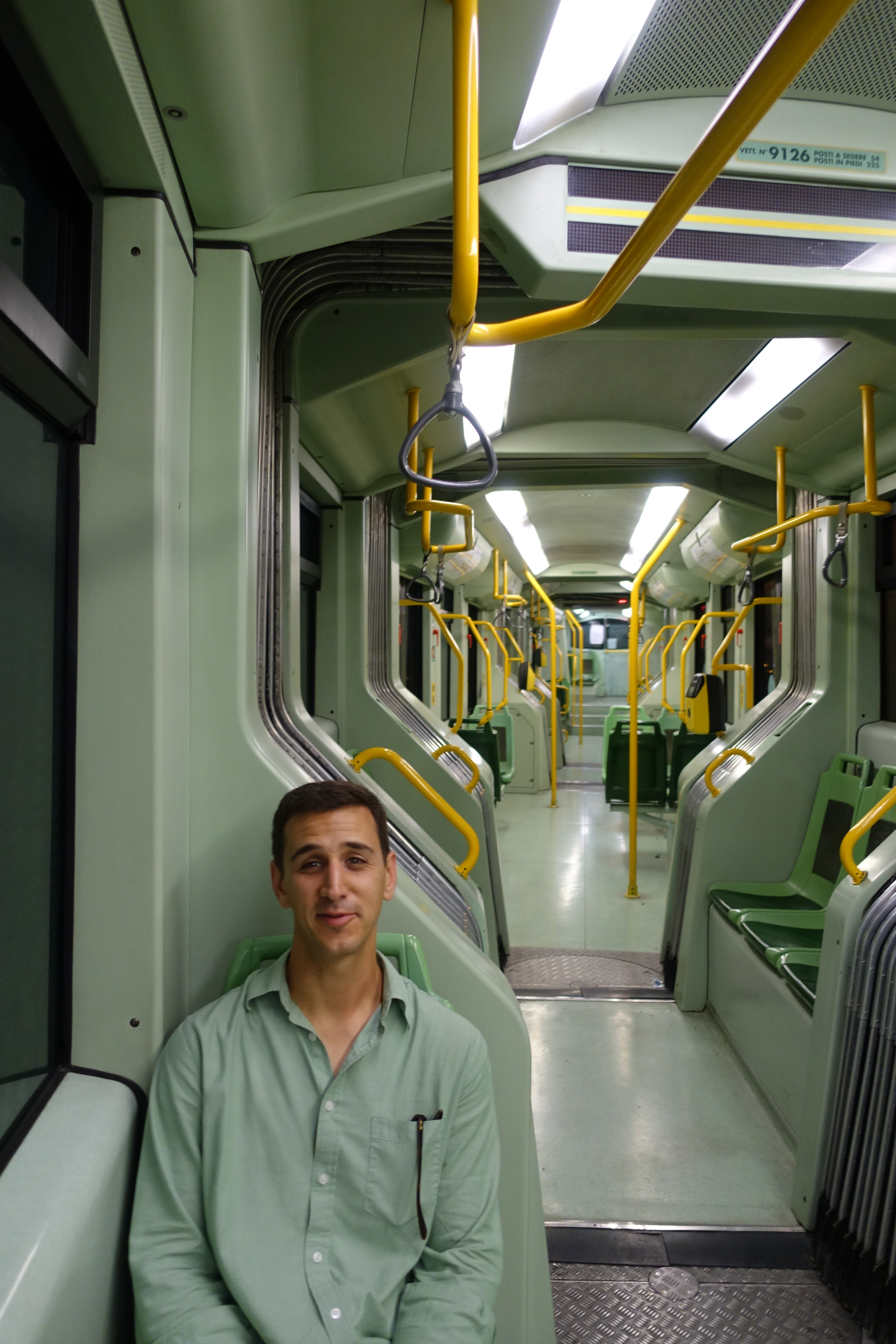 Can you see me? (my shirt matches the tram)