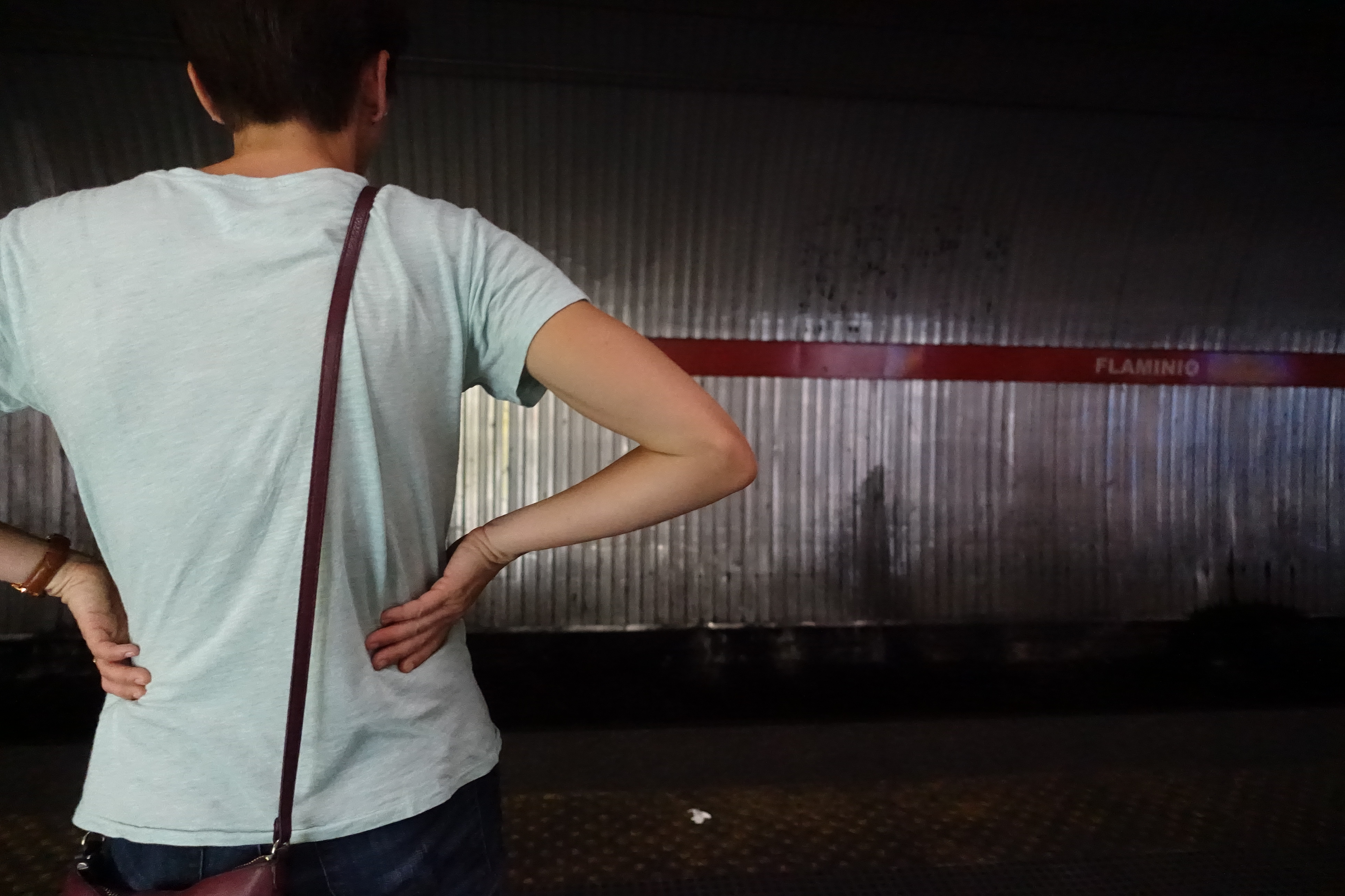 Waiting for the metro