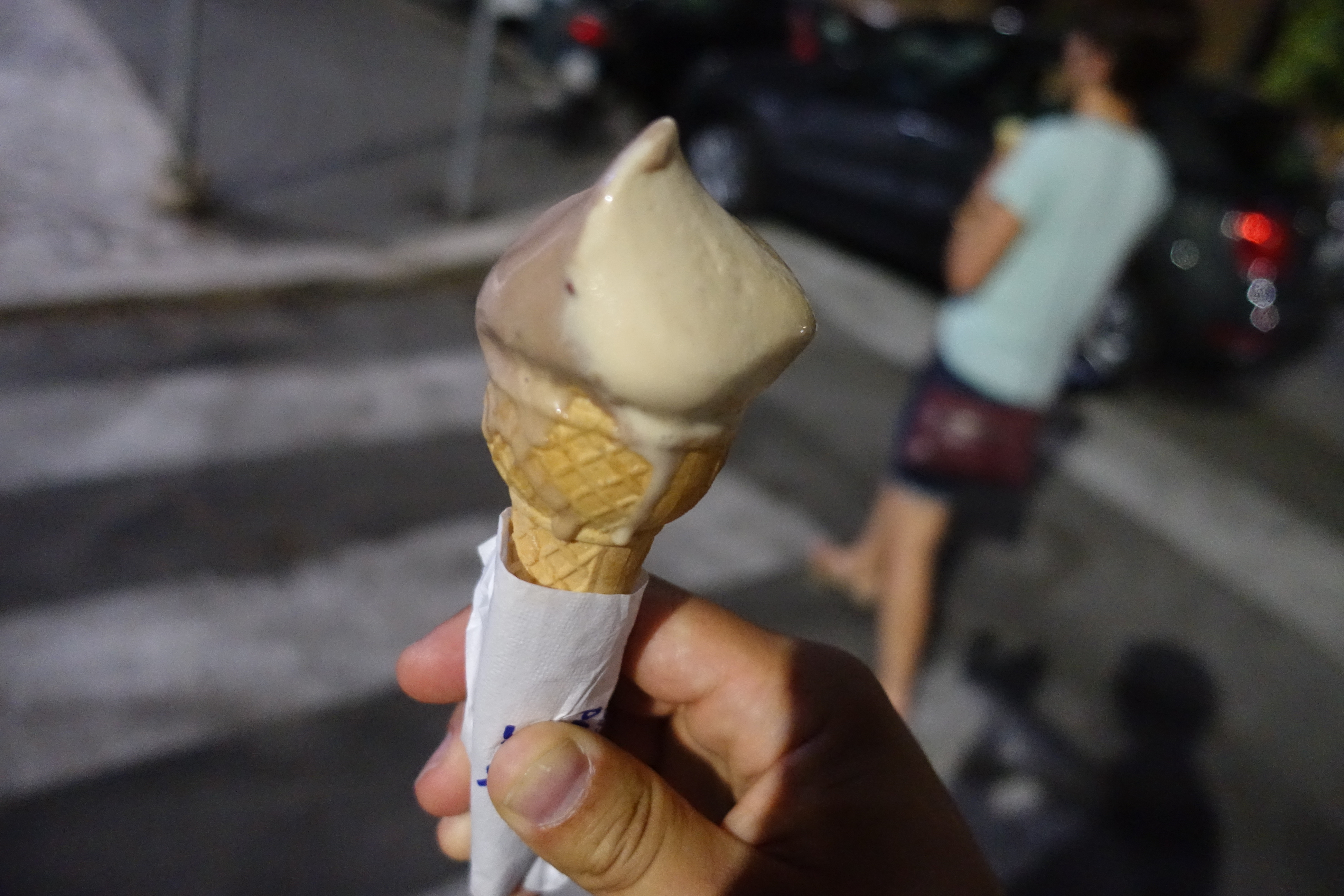 Coffee, hazelnut, bacio gelato at 1am. Not bad.