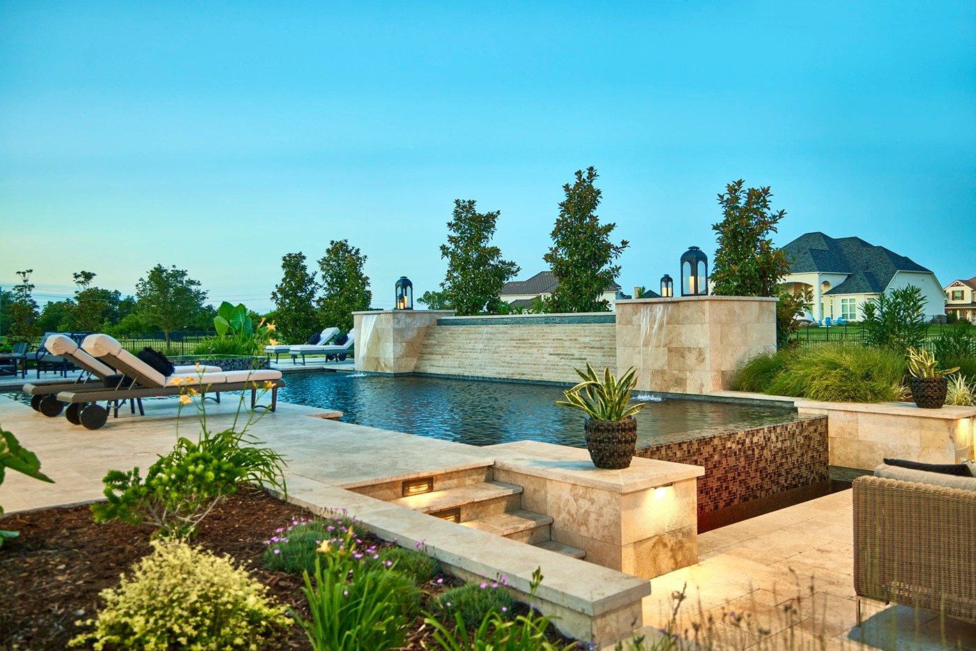 Weisz Selection Landscape and Pools - new custom luxury travertine pool