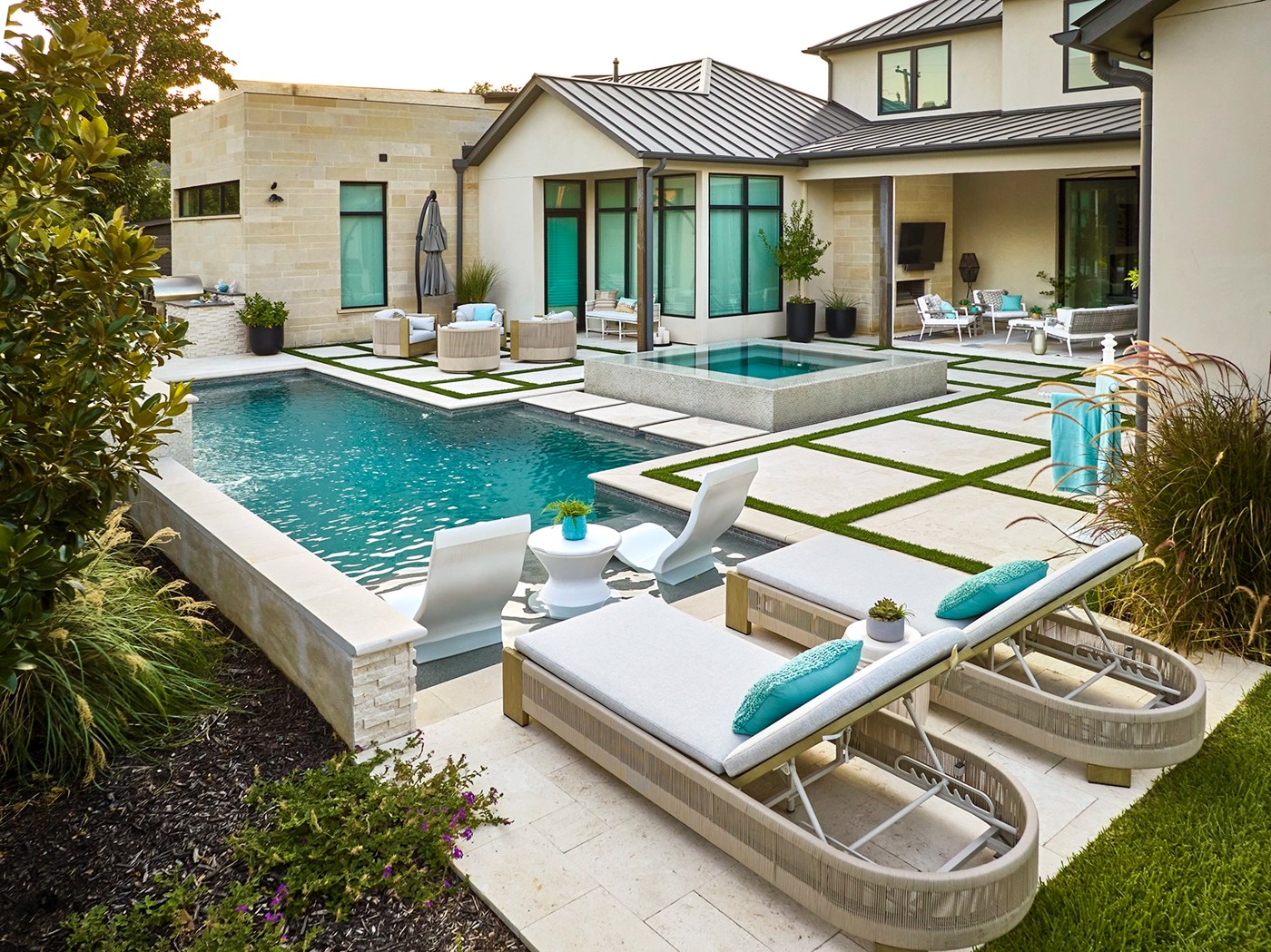 hardscaping around a pool