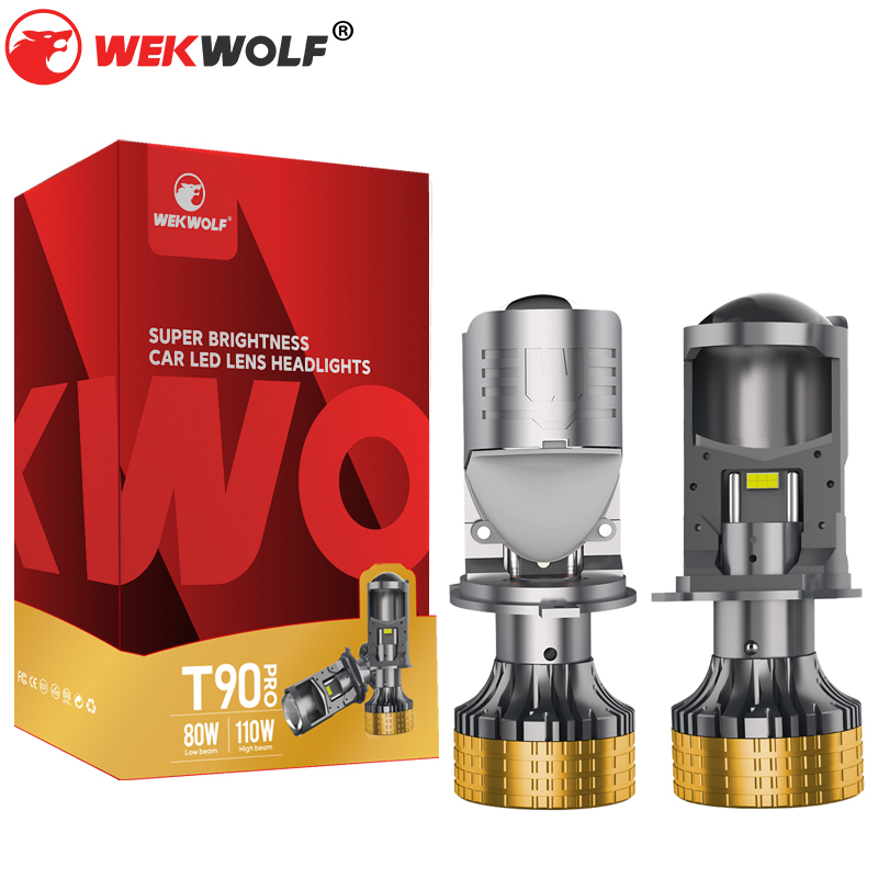 T90pro Series | 160W Super Bright H4 9003 High/Low Dual Beam LED Mini Projector Headlight Bulbs For Car & Motorcycle