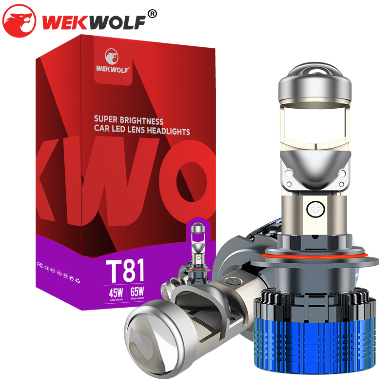 T81 Series | Super Bright 84W 8400LM Mini Projector Lens LED Headlights H4 H7 H11 9005 9006 Auto Projector Headlight Bulbs