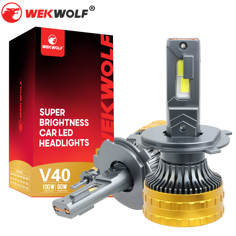 V40 Series | Latest 200W Car LED Headlight Bulb 12V 24V 6000K Cool White Led Car Lights H4 H7 H8 H9 H11 9005 9006 Auto Headlamp Bulbs