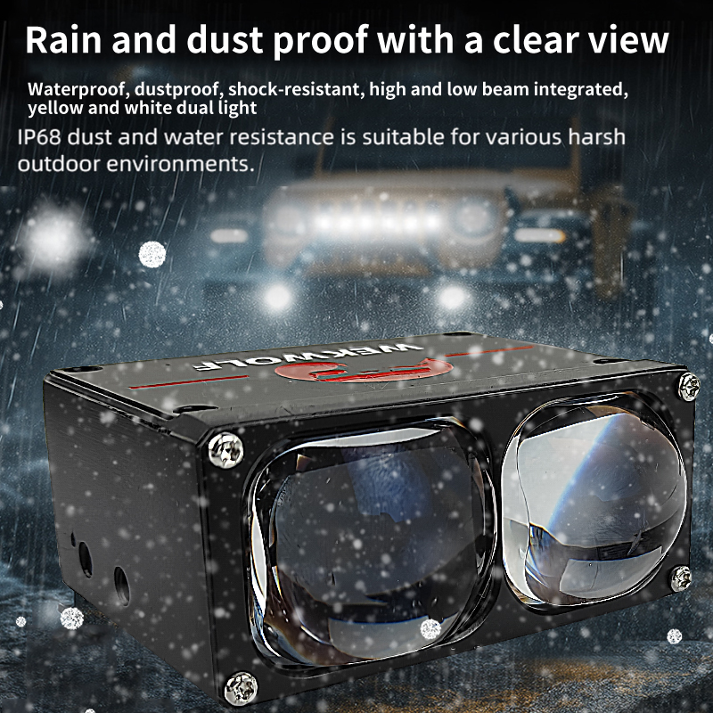 Z2 Pro | 65W Dual Projector Lens Grille Light Yellow&White Dual Beam Driving Light Auxiliary Lighting Universal for Motorcycles Truck Car