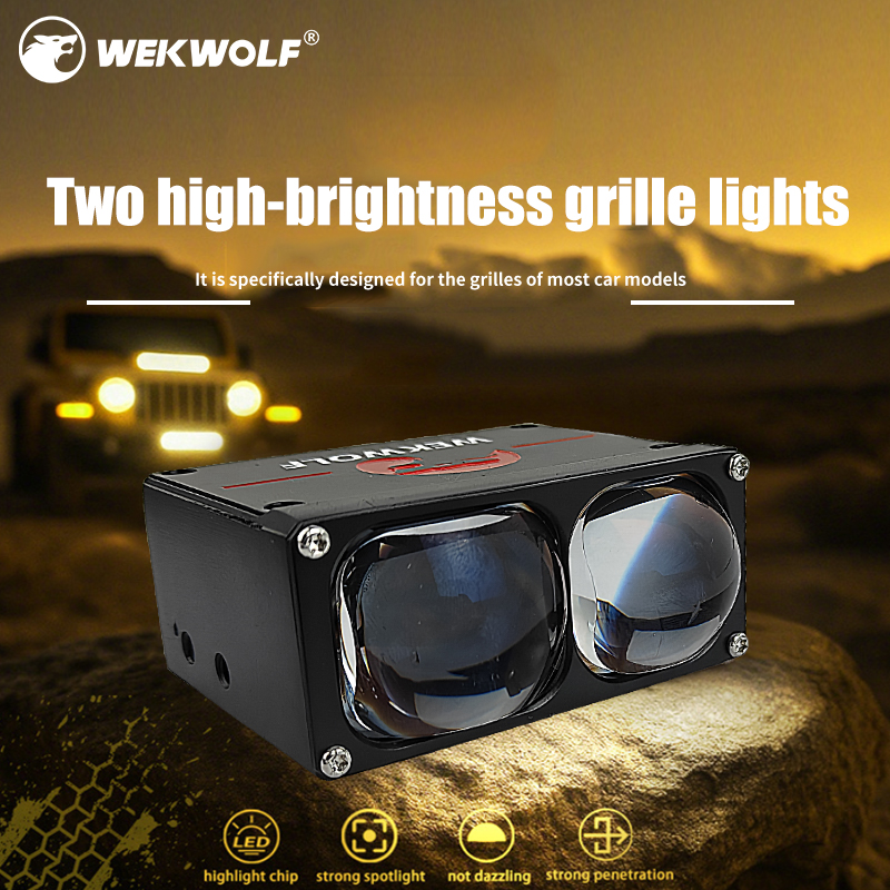 Z2 Pro | 65W Dual Projector Lens Grille Light Yellow&White Dual Beam Driving Light Auxiliary Lighting Universal for Motorcycles Truck Car
