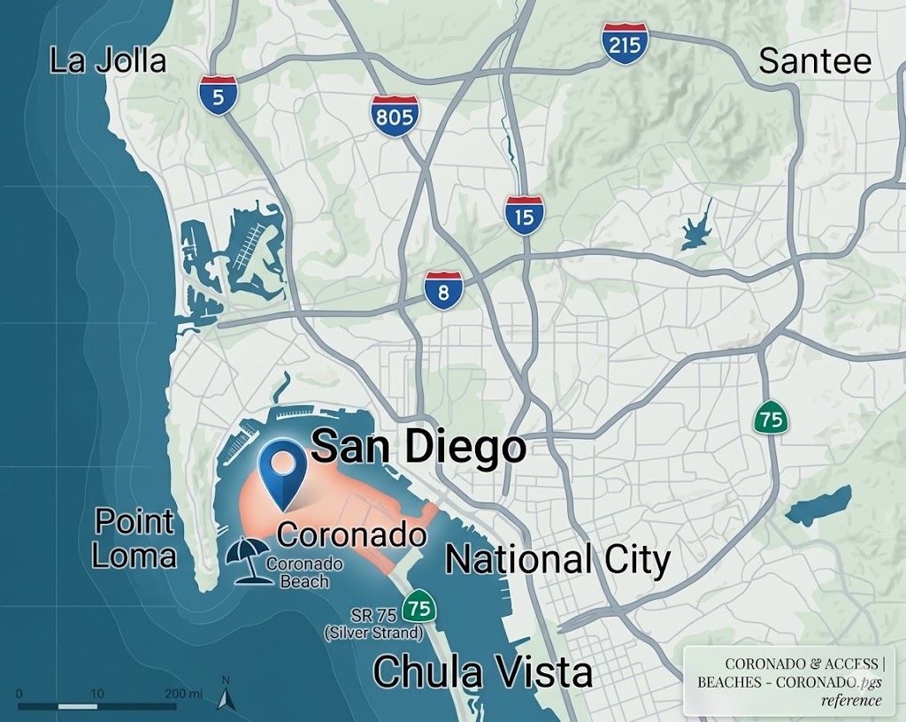 Coronado Map Welcome To San Diego.
