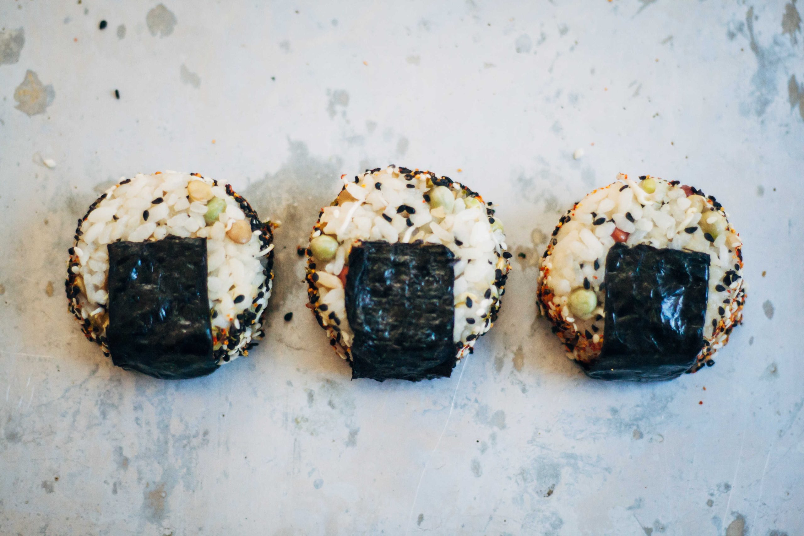 Vegan Onigiri w/ Ponzu-Marinated Avocado + Shichimi Togarashi