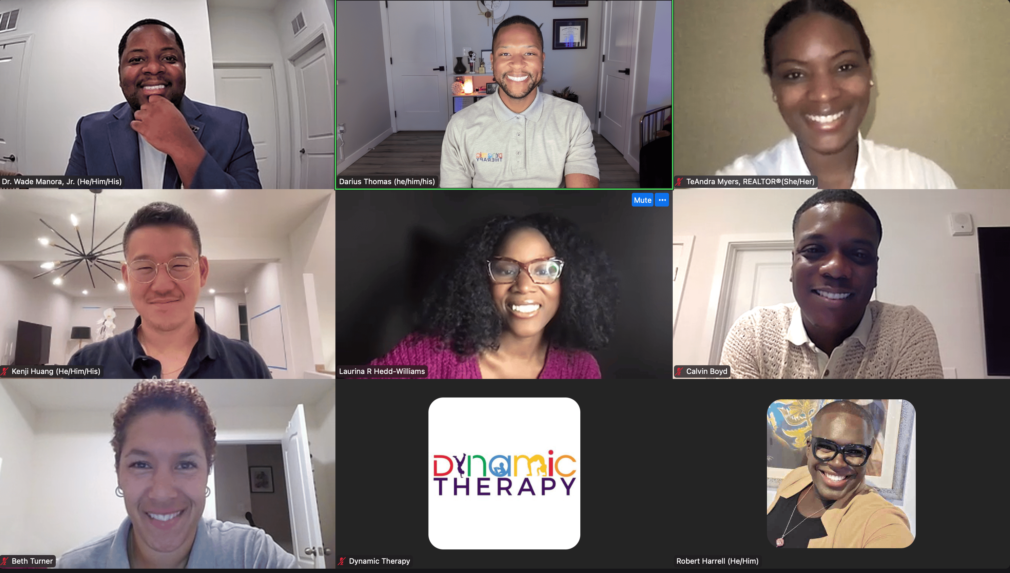 Group of people having virtual meeting