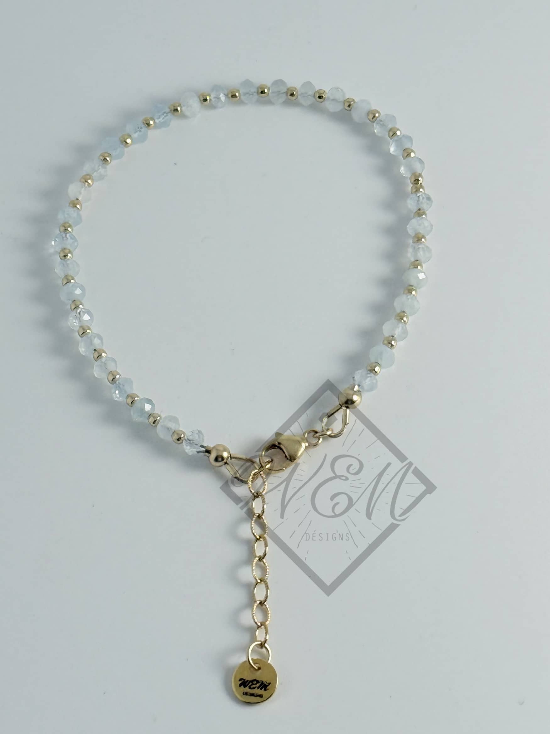 Aquamarine 14K Yellow Gold Filled Bracelet