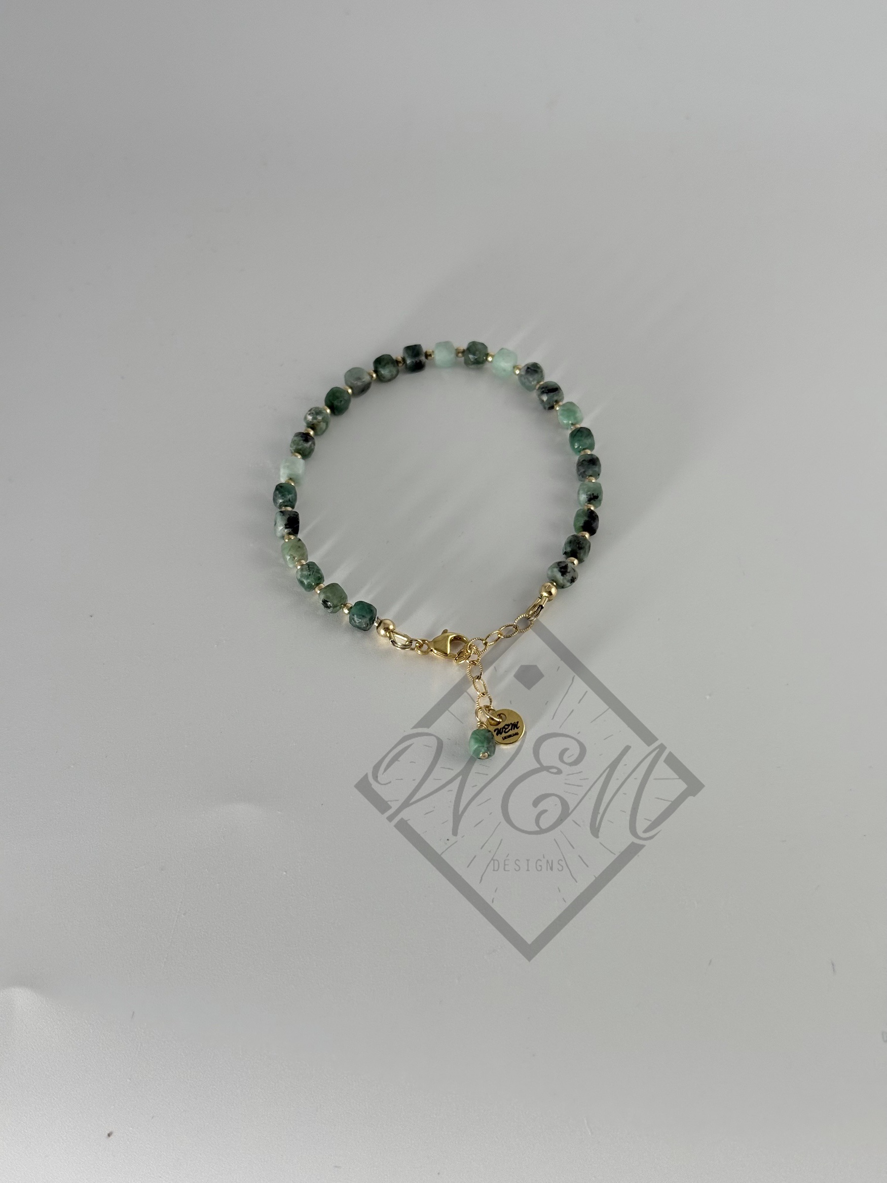 Emerald 14K Yellow Gold Filled Bracelet