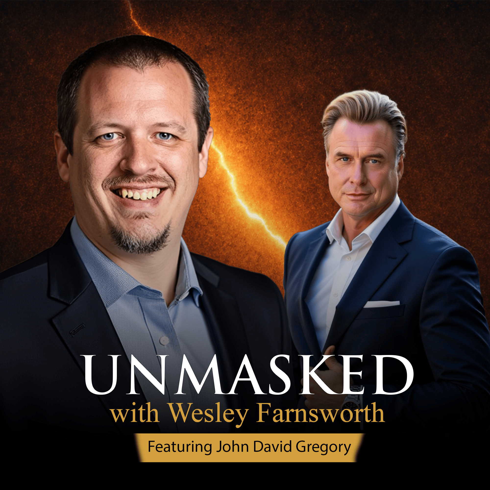 John David Gregory discussing healing childhood trauma, overcoming shame, and finding freedom through faith on the UNMASKED Podcast with Wesley Farnsworth.