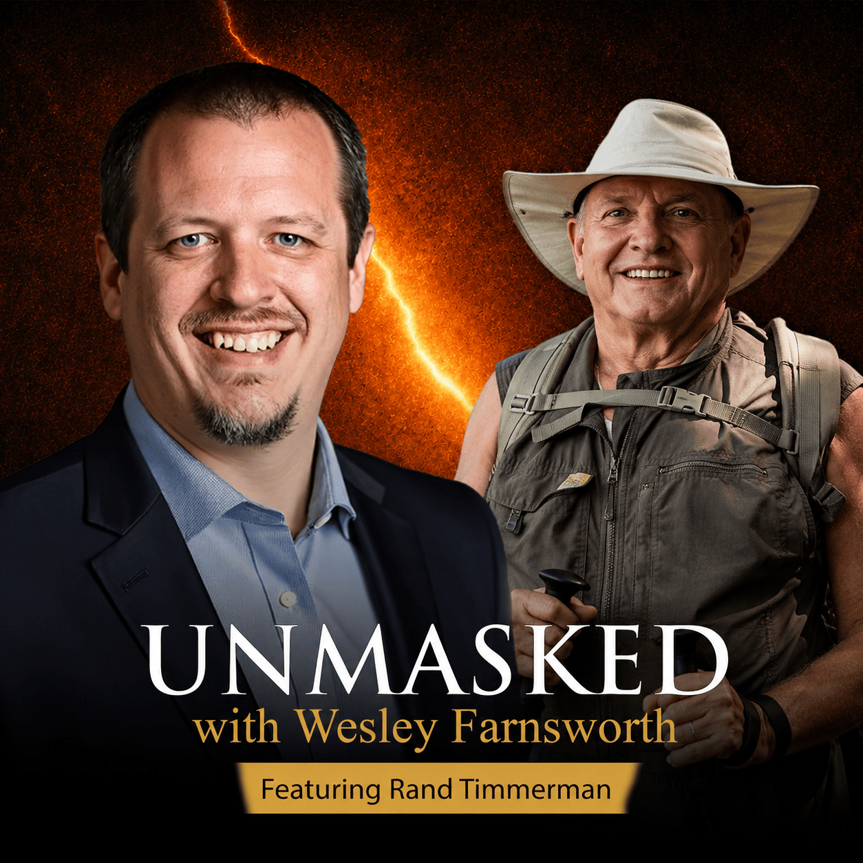 Rand Timmerman discussing alcohol addiction recovery, faith, Vietnam trauma, and the Appalachian Trail with Wesley Farnsworth on UNMASKED.