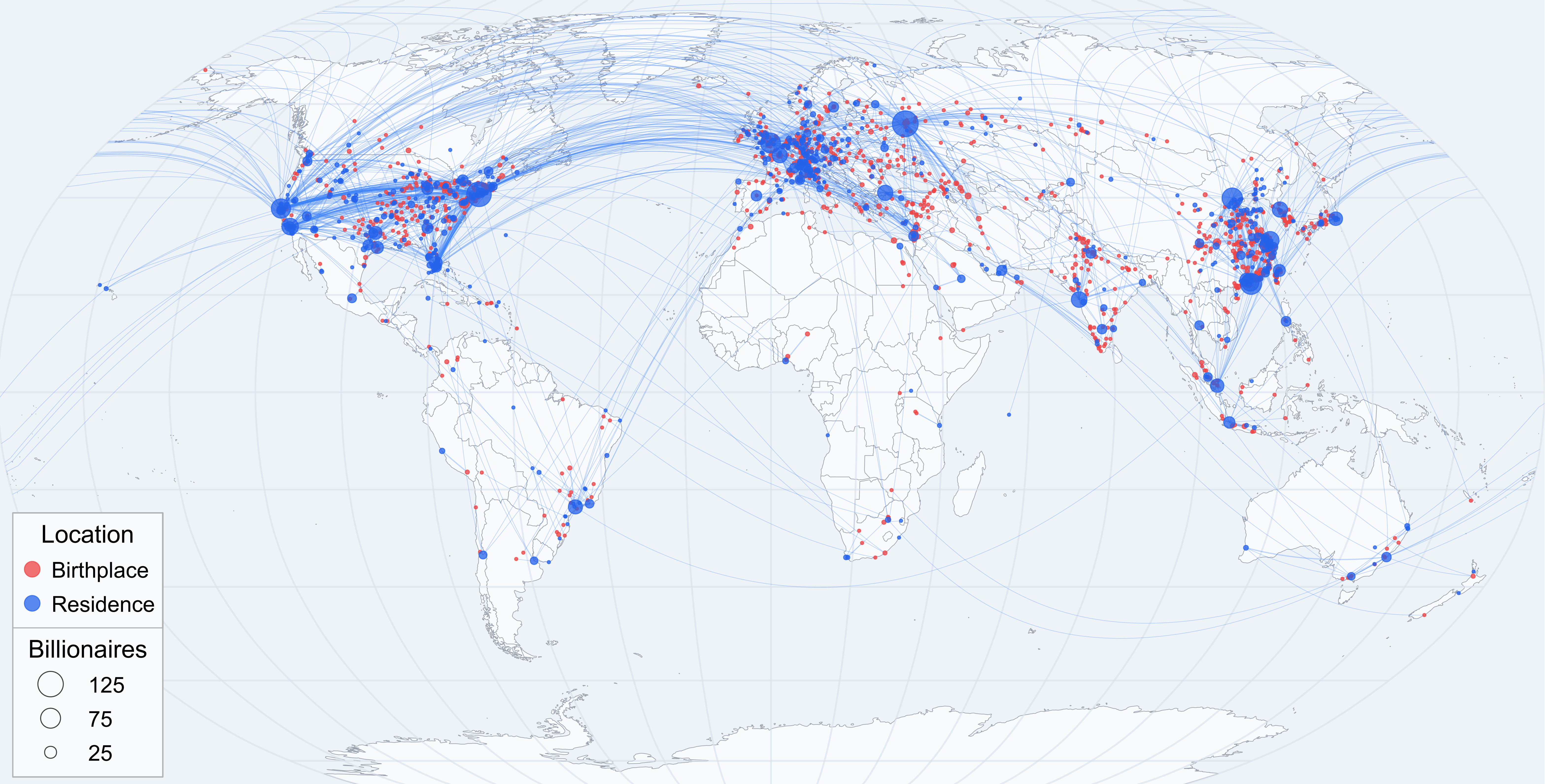 A Static Version Of The Map Billionaire Migration Map 