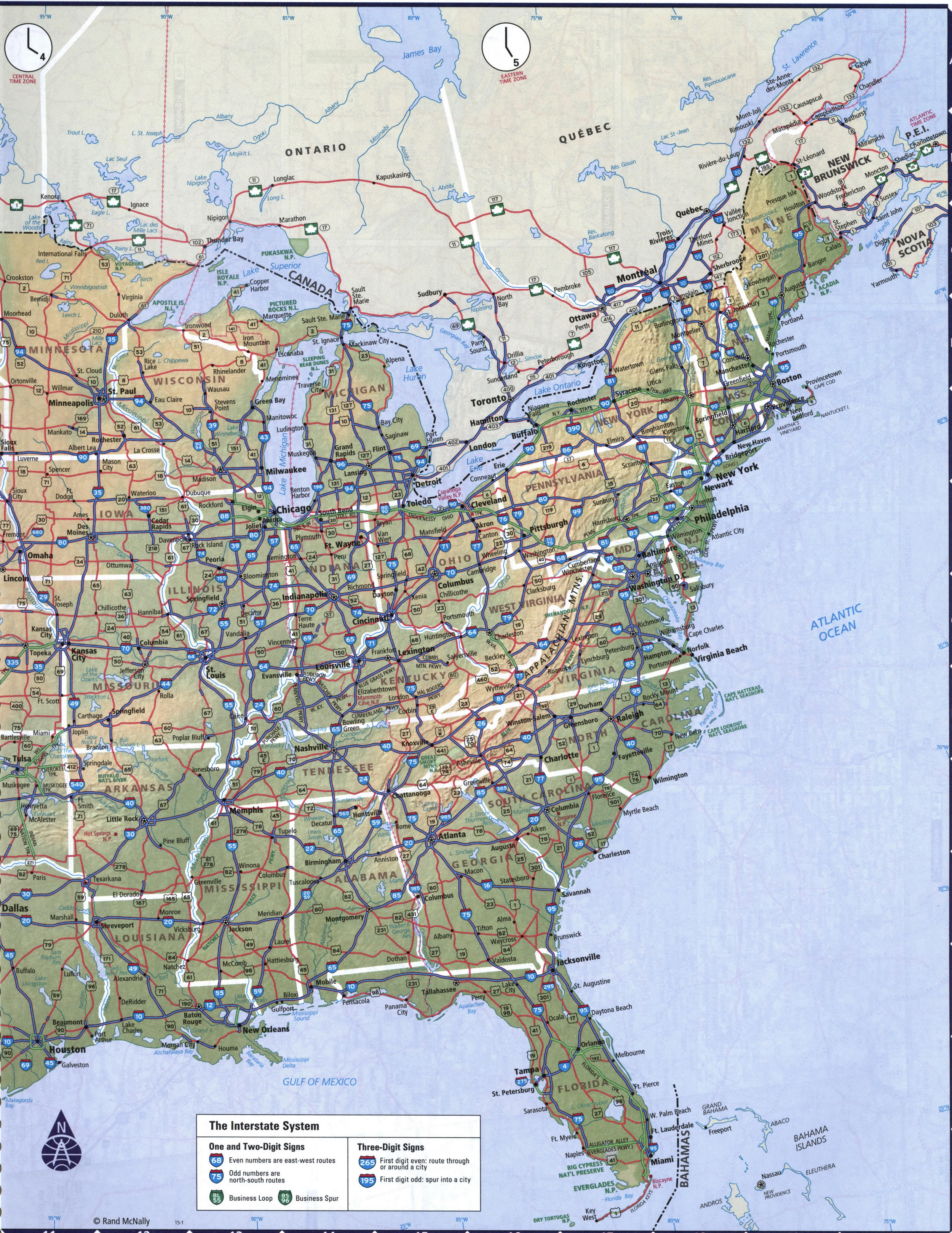 Eastern Us Map With Cities Map Of Interstate 800x448 3us 