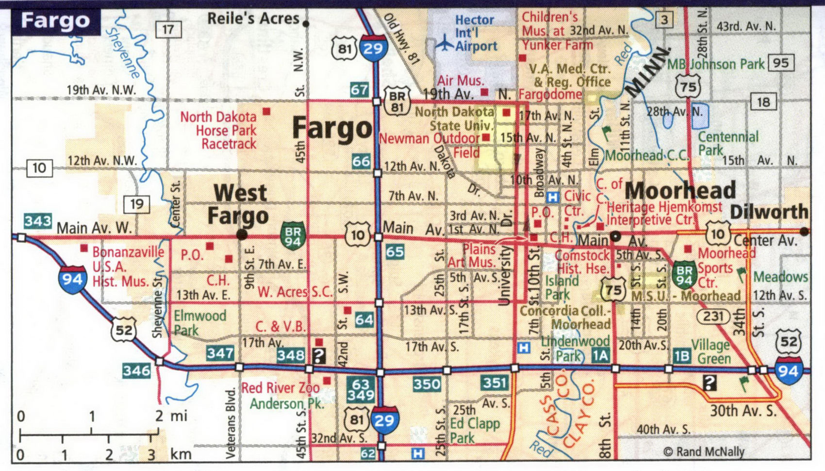 Detailed Maps ND Cities Of Bismarck Fargo Grand Forks In North Dakota 77Fargo 