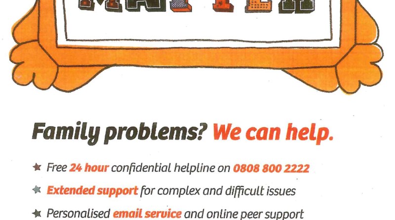 Family Problems flyer. 24 hours Contact 0808 800 2222 or www.familylives.org.uk