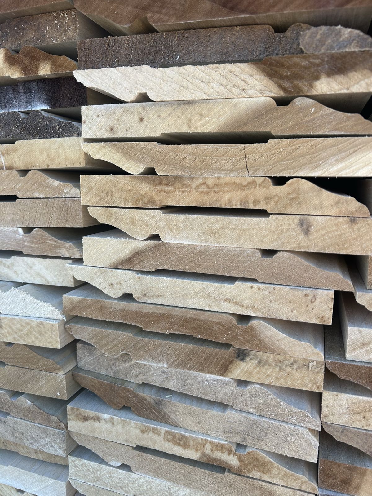 Stacked base molding with a custom profile
