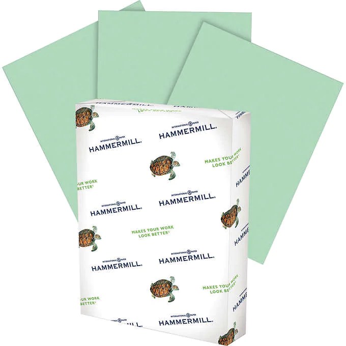 PAPER LEGAL SIZE GREEN 20 LB