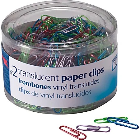 PAPER CLIPS SMALL TRANSLUCENT