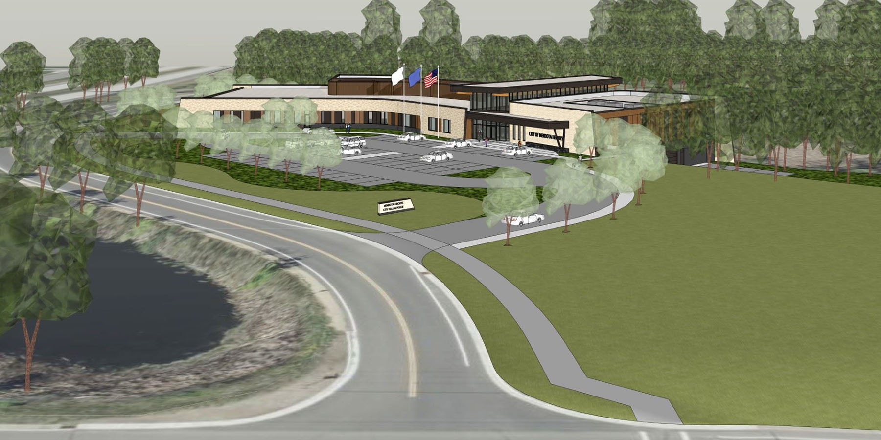 Drawing of proposed Mendota Heights municipal campus