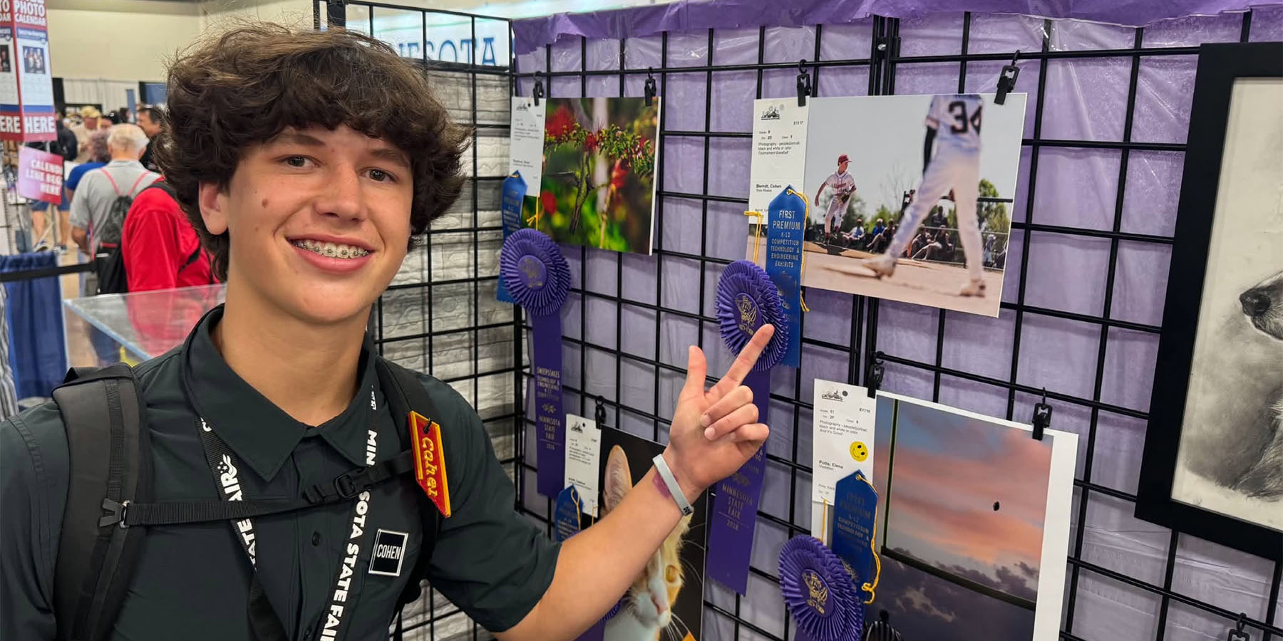 Cohen Berndt with his winning photo (Photo by Andy Berndt)