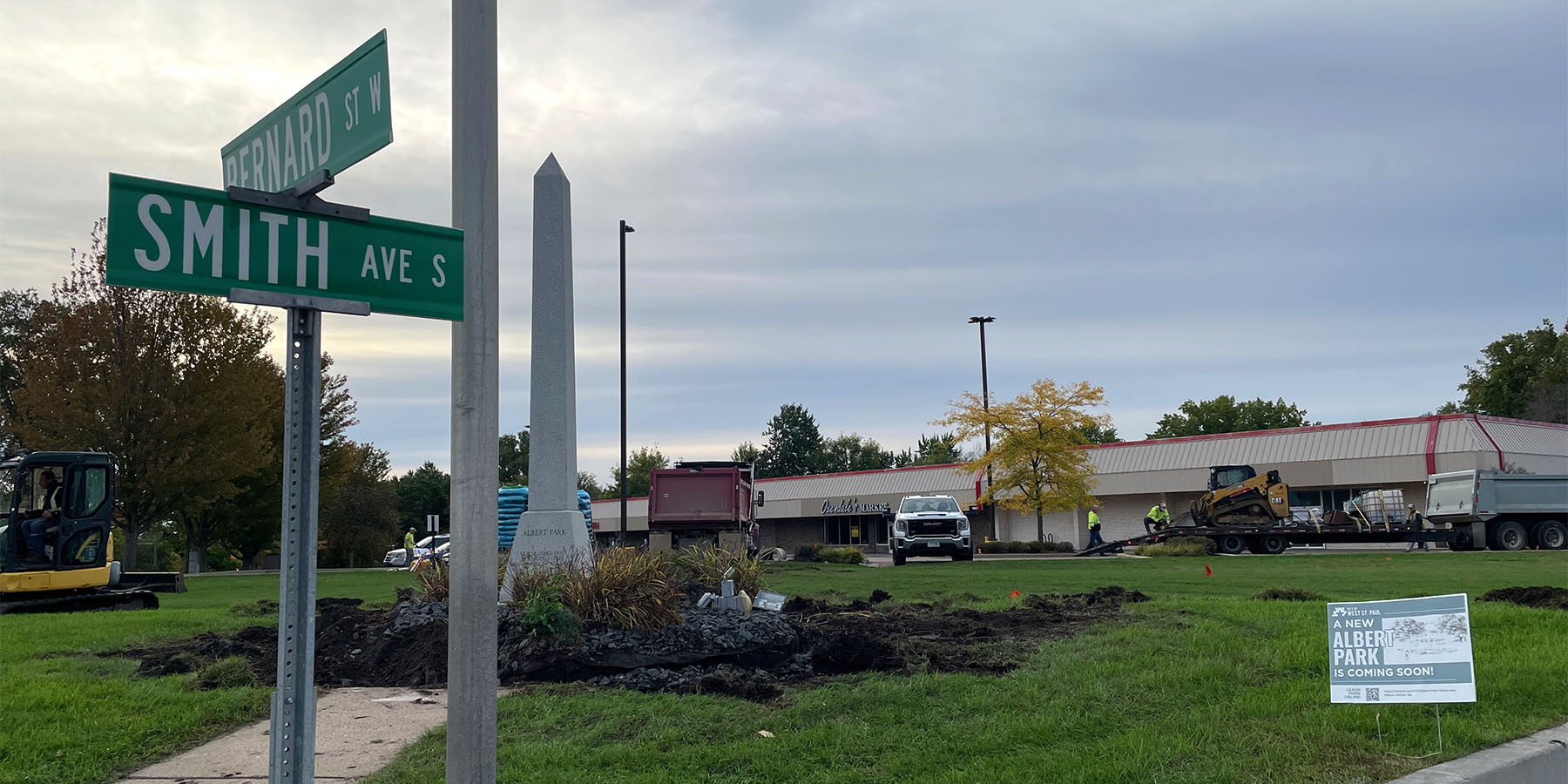 Construction starting at Albert Park in West St. Paul.