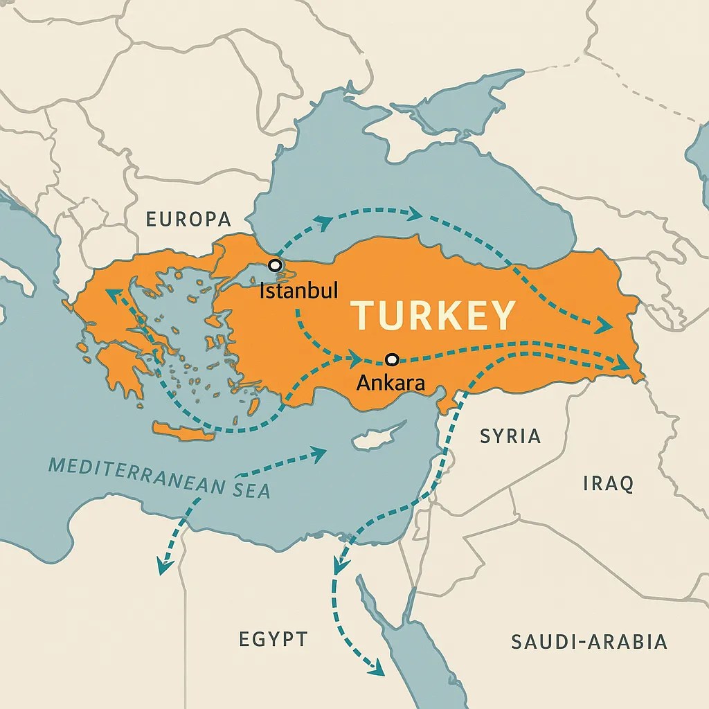Turkey Strategic Logistics Hub Between Asia And Europe Turkey Strategic Location Map.webp