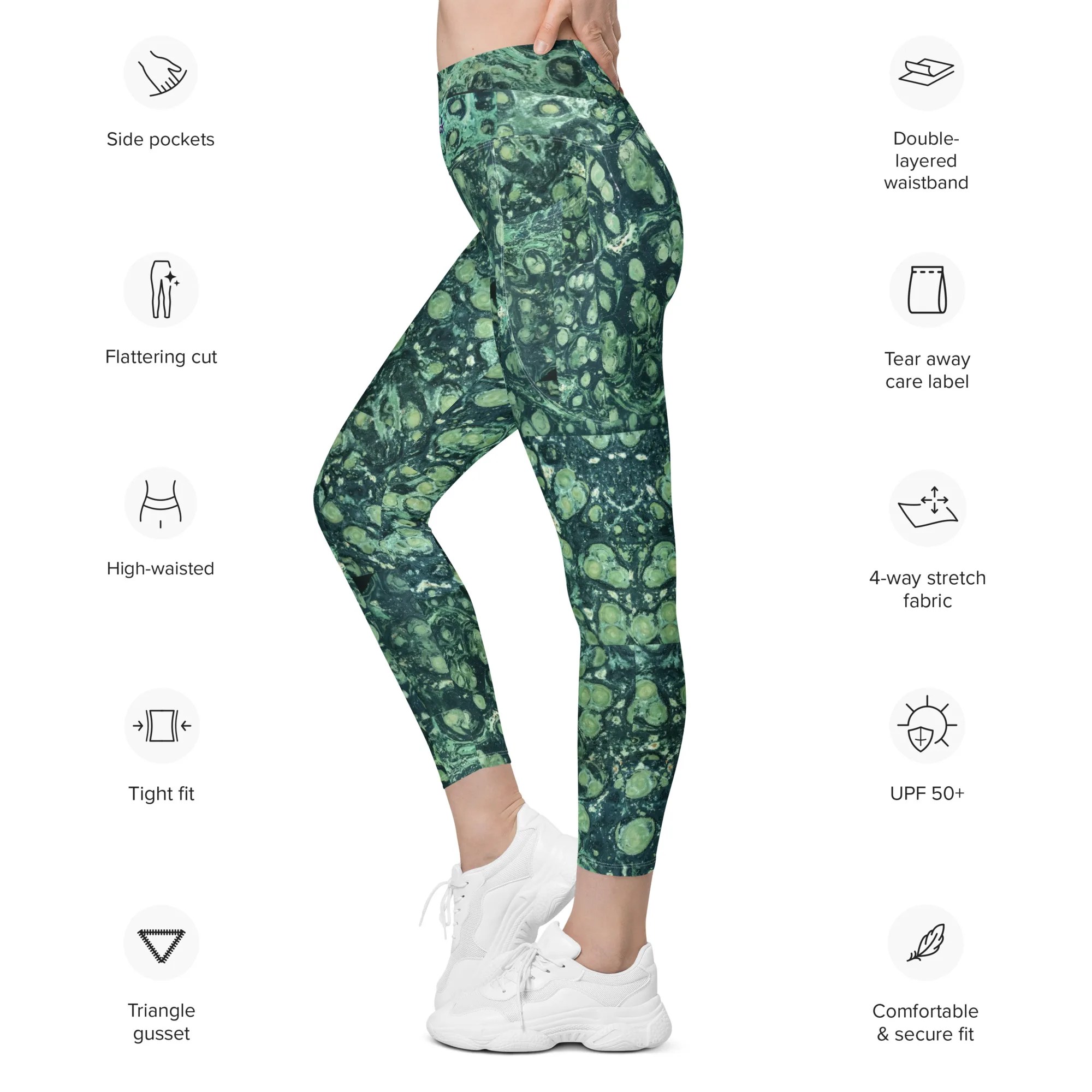 Pocket Leggings Kambaba Jasper photo-print Stretchy 26% Elastane