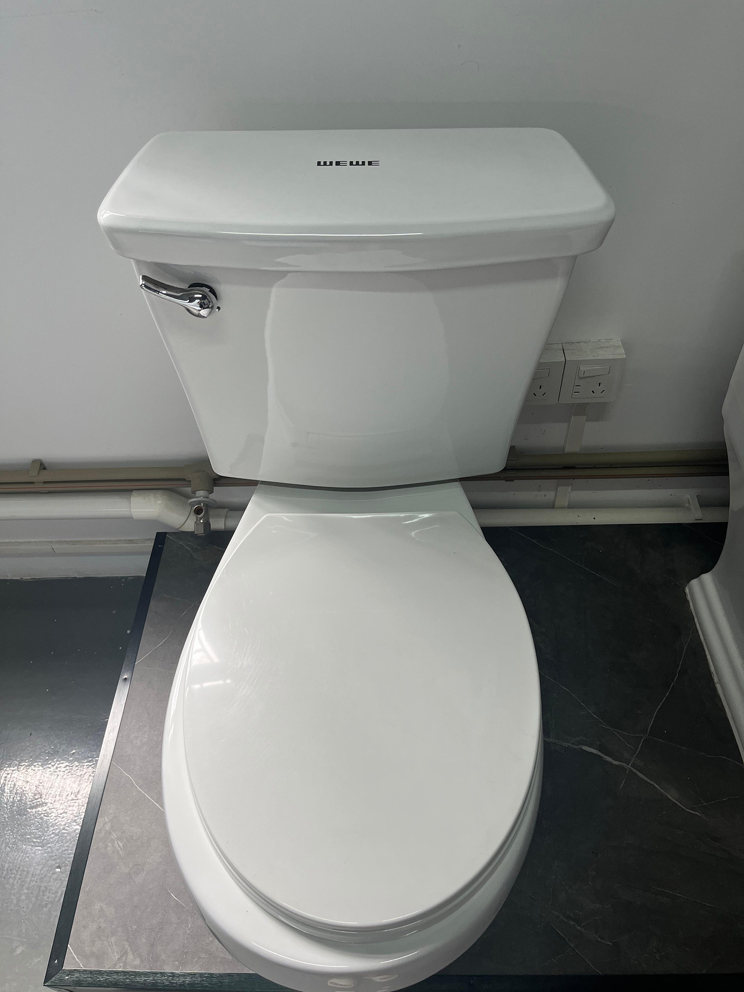 WEWE Extra Taller Two Piece Toilet Bowl with 21.25" Seat Height,1.28 GPF Front Flush for Seniors