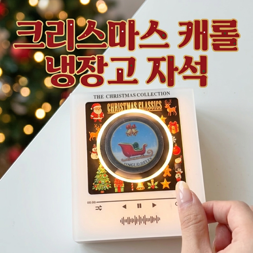크리스마스 미니 턴테이블 냉장고 자석