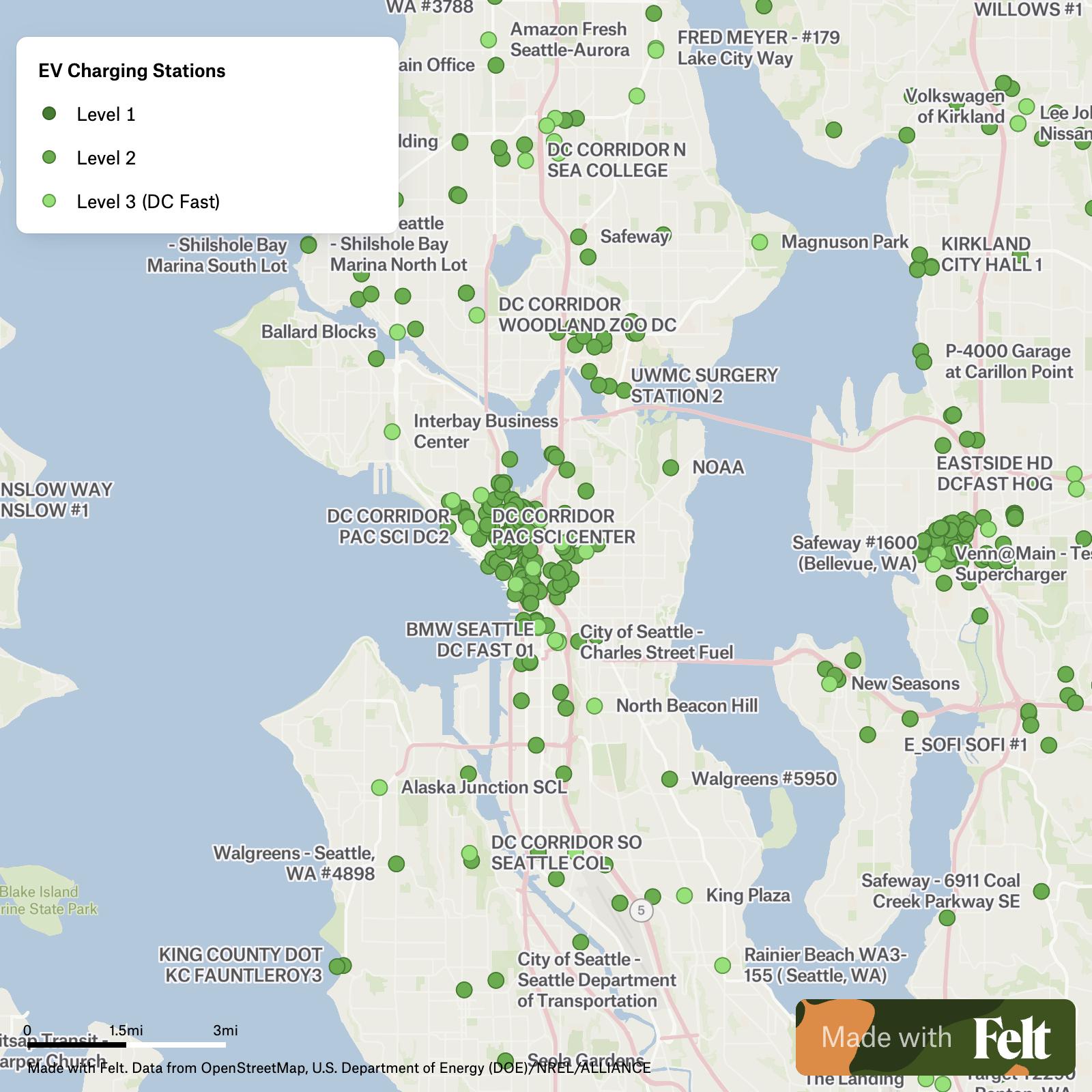 Electric Vehicle Charging Stations In The City Of Seattle Washington C15280 