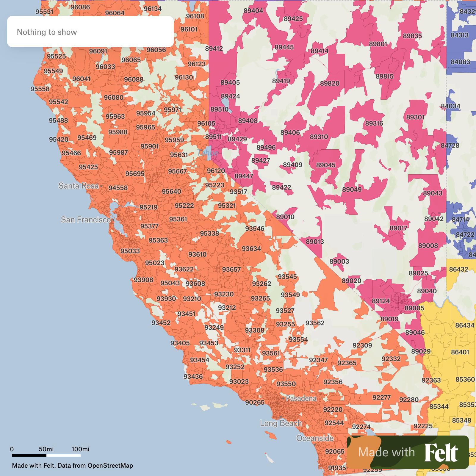 ZIP Codes In California C15280 
