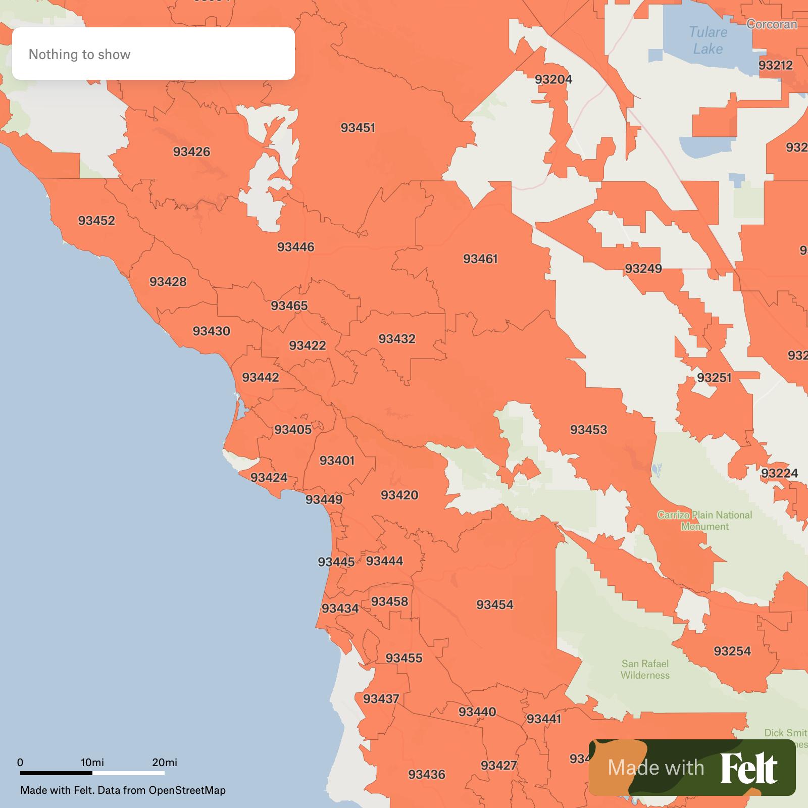 ZIP Codes In San Luis Obispo County California C15280 