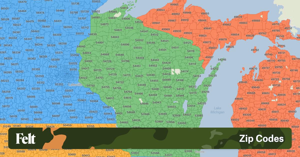 ZIP Codes In Wisconsin 2630CA.