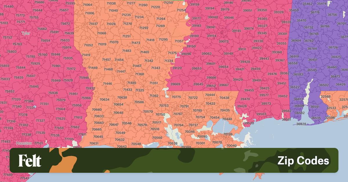 ZIP Codes In Louisiana 2630ca 