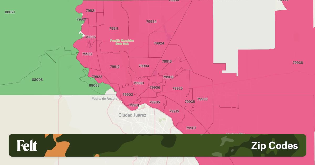 ZIP Codes In The City Of El Paso Texas 2630ca 