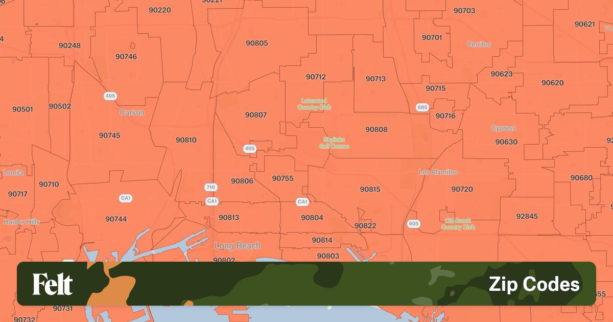 Map Of Long Beach California Zip Codes 2630ca 