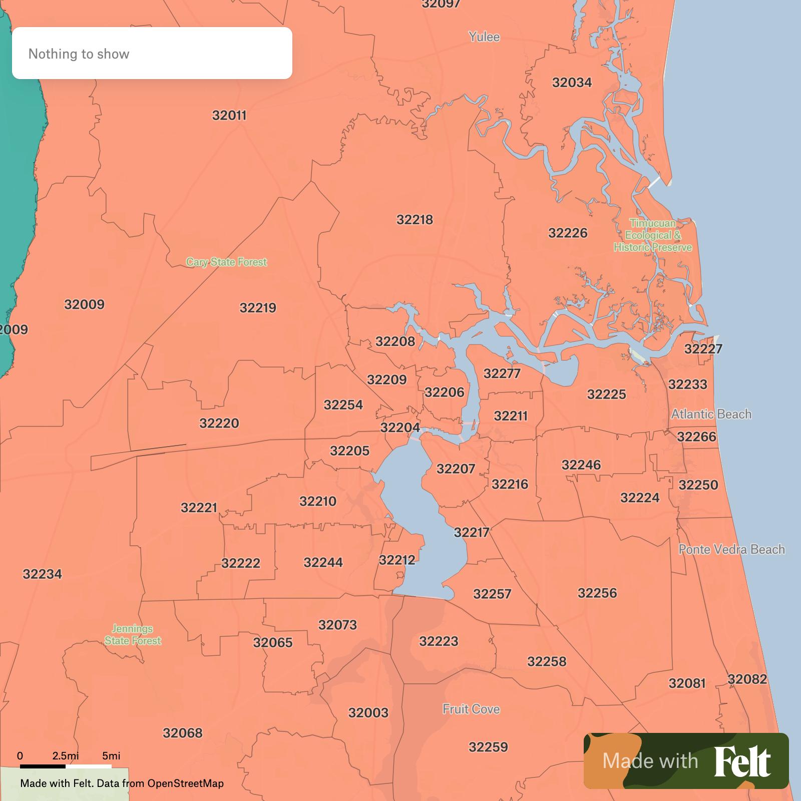 Map Of Duval County Zip Codes C15280 