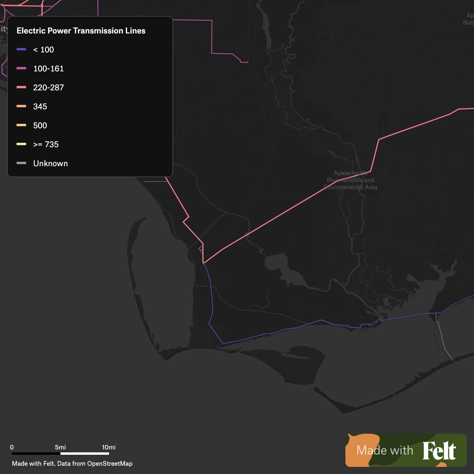 US Electric Power Lines In Gulf County Florida C15280 