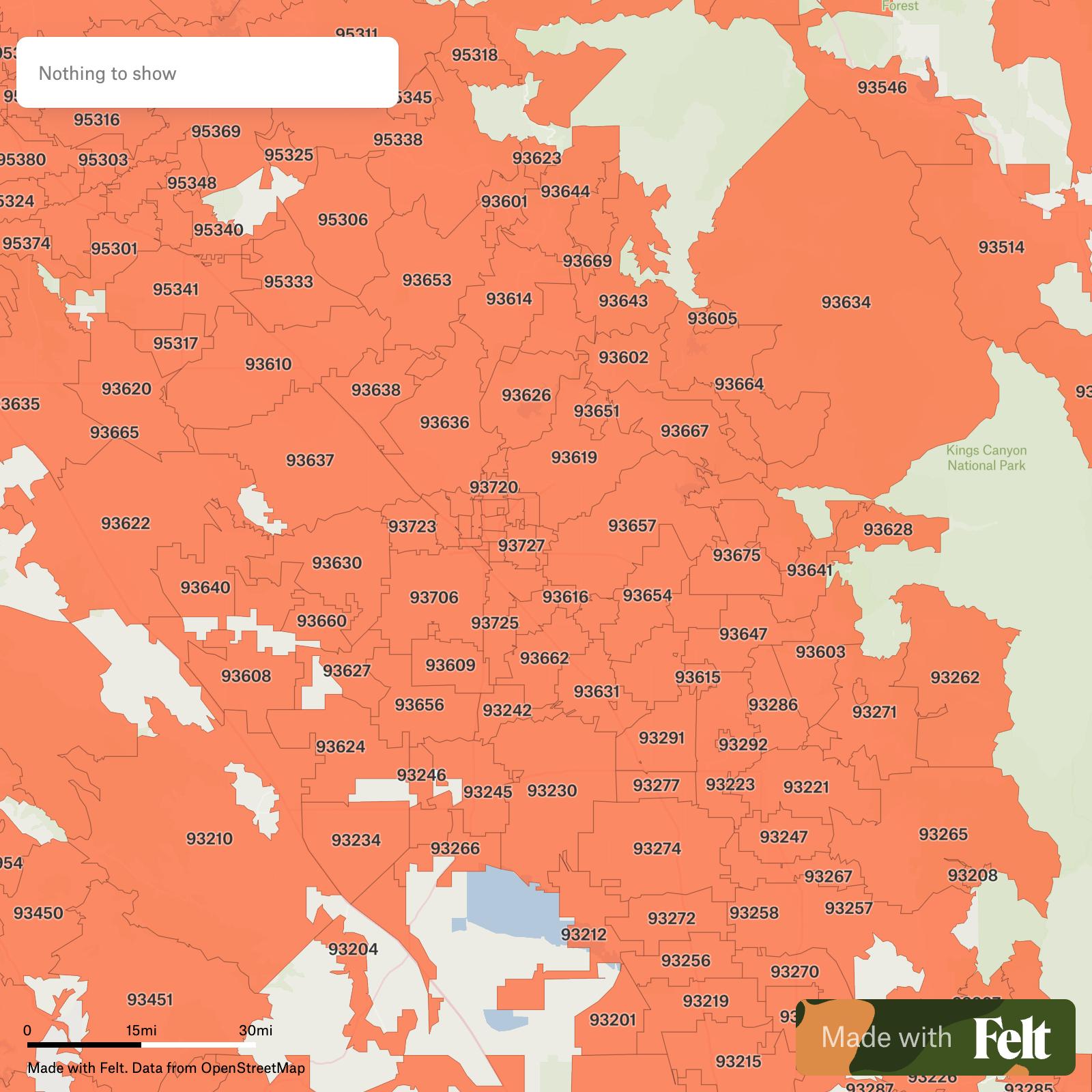 ZIP Codes In Fresno County California C15280 