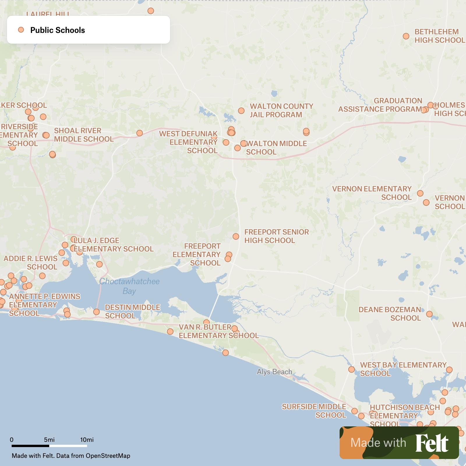 US Public Schools In Walton County Florida C15280 