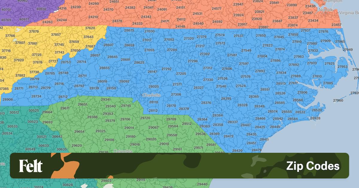 ZIP Codes In North Carolina 2630ca 