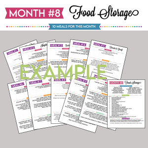 Basic Monthly Food Storage Plan: Month 8